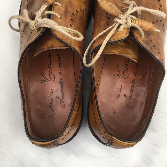 SOLD: Calzoleria 11 Tan Leather Oxford Dress Shoes - Picture 6 of 8